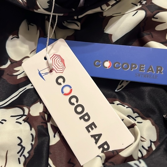 NWT COCOPEAR  Elegant Crossover One Piece Swimdress Floral Skirted Swimsuit - Picture 6 of 9